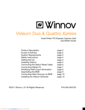 Winnov Quattro Xpress Quick Start Manual