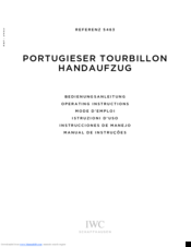 iwc Portuguese Tourbillon Hand-Wound Operating Instructions Manual