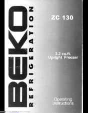 Beko ZC130 Operating Instructions Manual