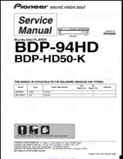 Pioneer BDP-HD50-K Service Manual