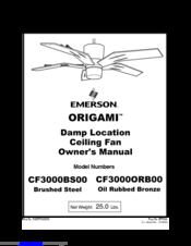 Emerson CF3000ORB00 ORIGAMI Owner's Manual