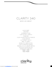 Clarity 340 Quick Start Manual