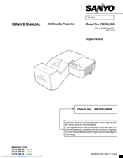Sanyo PLC-XL50A Service Manual