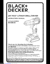 Black & Decker BDCDE120 Instruction Manual