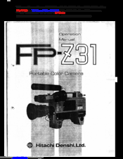 Hitachi FP-Z31 Operation Manual