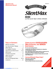 Overhead door SilentMax 4040 Operation And Maintenance Manual