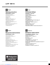 Hotpoint Ariston LSTF 9M116 Operating Instructions Manual