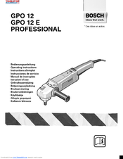 Bosch GPO 12 E PROFESSIONAL Operating Instructions Manual