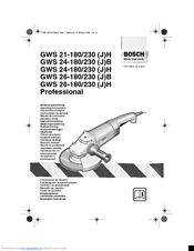 Bosch GWS 24-180 H Professional Operating Instructions Manual