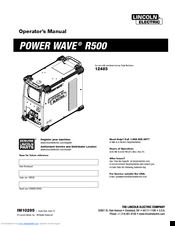 Lincoln Electric POWER WAVE R500 Operator's Manual