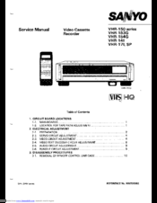 Sanyo VHR-171SP Service Manual