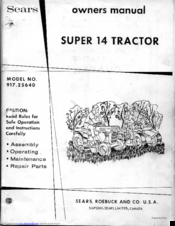 Sears 917.25640 Owner's Manual