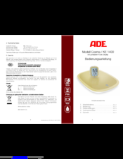 ADE Cosma KE 1400 Operating Instructions Manual