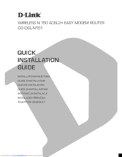 D-Link GO-DSL-N151 Quick Installation Manual
