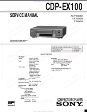 Sony CDP-EX100 Service Manual