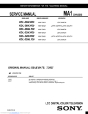 Sony BRAVIA KDL-32M3000 Service Manual