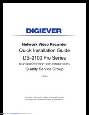 Digiever DS-1132 Pro+ Quick Installation Manual