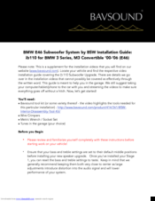 Bavsound ib110 Installation Manual
