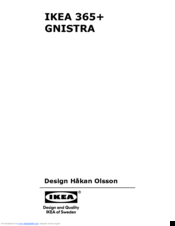 IKEA 365+ GNISTRA Manual