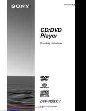 Sony DVP-NS930V Operating Instructions Manual