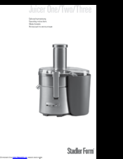 Stadler Form JUICER TWO Operating Instructions Manual