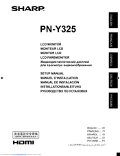 Sharp PN-Y325 Setup Manual