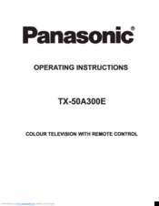Panasonic TX-50A300E Operating Instructions Manual