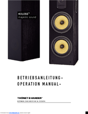 Thonet & Vander koloss Operation Manual