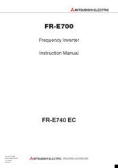 Mitsubishi Electric FR-E700 Instruction Manual