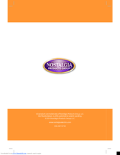 Nostalgia Electrics SP440 SERIES Instructions And Recipes Manual