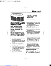 Honeywell hepaclean HHT-011 series Safety Instructions