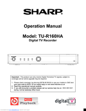 Sharp TU-R160HA Operation Manual