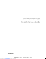 Dell OptiPlex 330 Quick Reference Manual