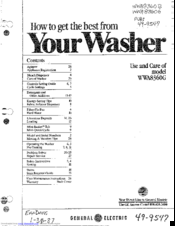 GE WWA8360G Use And Care Manual