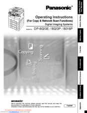Panasonic DP-8020E Operating Instructions Manual