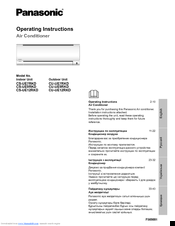 Panasonic CS-UE9RKD Operating Instructions Manual