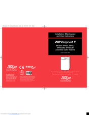 Zip VP153 Installation, Maintenance & User Instructions