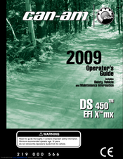 Can-Am DS 450 EFI X mx Operator's Manual