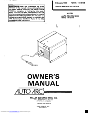 Auto Arc MW 4110 Owner's Manual