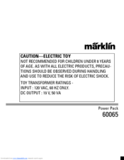 Marklin 60065 User Manual