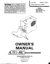 Auto Arc BENCHMARK Owner's Manual