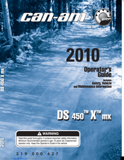 Can-Am DS 450 X mx Operator's Manual