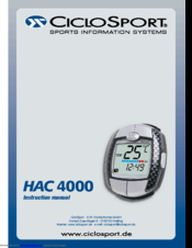 CICLOSPORT HAC 4000 Instruction Manual