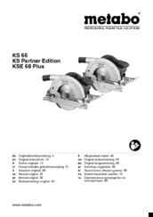 Metabo KS Partner Edition Original Instructions Manual