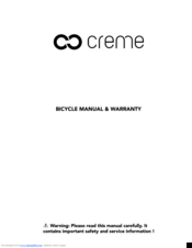 Creme Caferacer Manual And Warranty