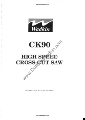 Wadkin CK90 Instruction Manual