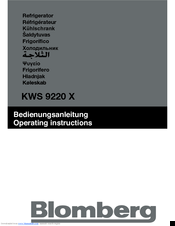 Blomberg KWS 9220 X Operating Instructions Manual