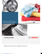 Bosch wae28462gb Instruction Manual And Installation Instructions