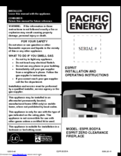 Pacific energy ESPR.BODYA Installation And Operating Instructions Manual