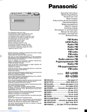 Panasonic RF-U350 Operating Instructions Manual